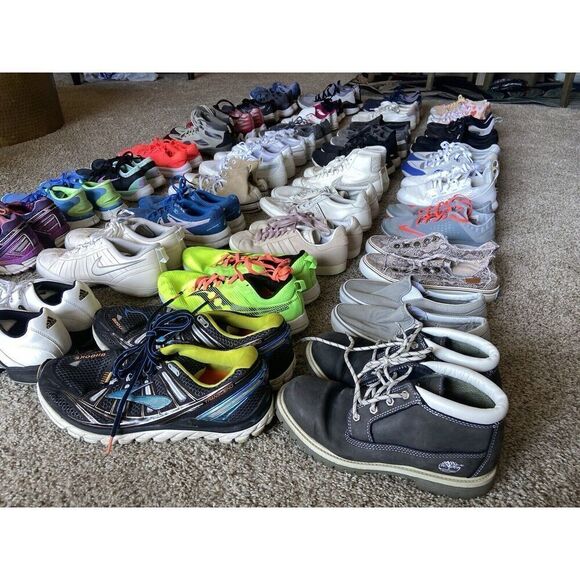 Wholesale Lot 15 Sneakers Nike Adidas Vans Asics Puma Cleats Kids Womens Mens